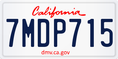 CA license plate 7MDP715