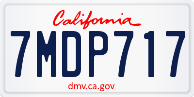 CA license plate 7MDP717