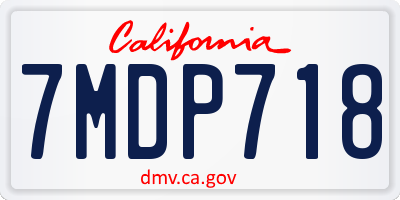 CA license plate 7MDP718