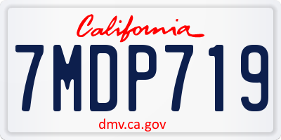 CA license plate 7MDP719