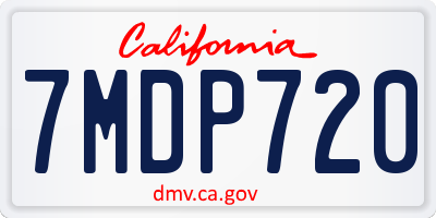 CA license plate 7MDP720
