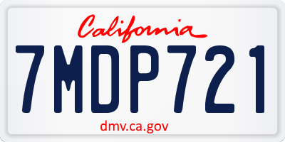 CA license plate 7MDP721