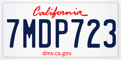 CA license plate 7MDP723