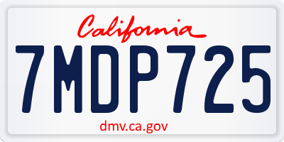 CA license plate 7MDP725