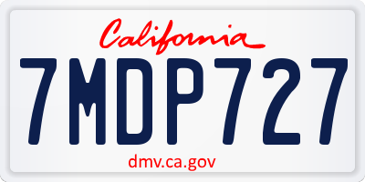 CA license plate 7MDP727