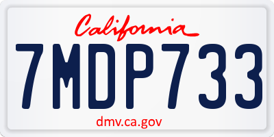 CA license plate 7MDP733