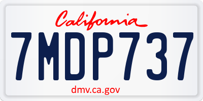 CA license plate 7MDP737
