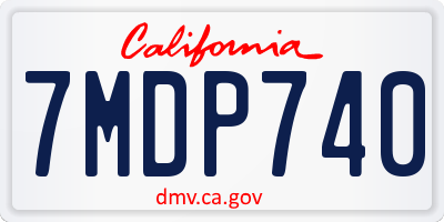 CA license plate 7MDP740