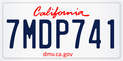 CA license plate 7MDP741