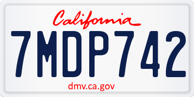 CA license plate 7MDP742