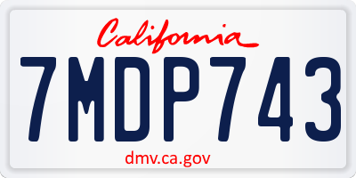CA license plate 7MDP743