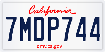CA license plate 7MDP744