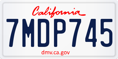 CA license plate 7MDP745