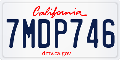 CA license plate 7MDP746