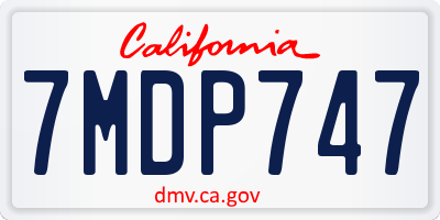 CA license plate 7MDP747