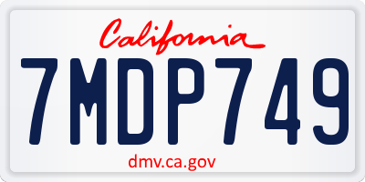 CA license plate 7MDP749