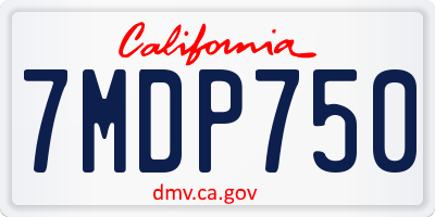 CA license plate 7MDP750
