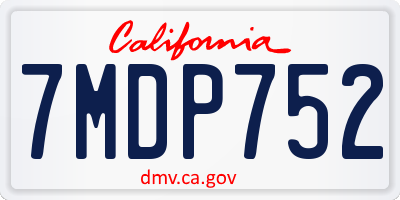 CA license plate 7MDP752