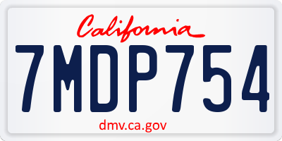 CA license plate 7MDP754