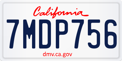 CA license plate 7MDP756