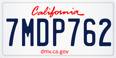 CA license plate 7MDP762