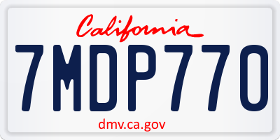 CA license plate 7MDP770