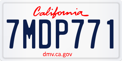 CA license plate 7MDP771