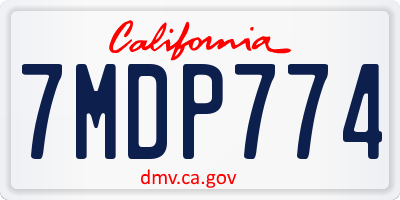 CA license plate 7MDP774