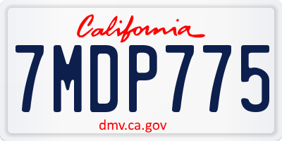 CA license plate 7MDP775