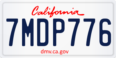 CA license plate 7MDP776
