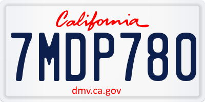 CA license plate 7MDP780