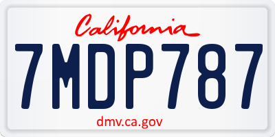 CA license plate 7MDP787