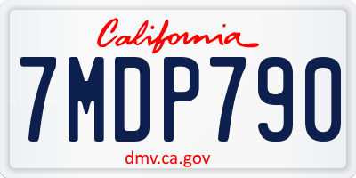 CA license plate 7MDP790