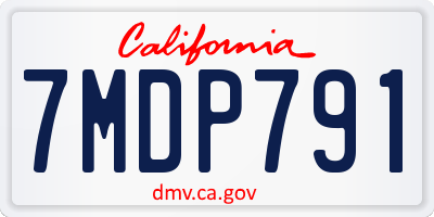 CA license plate 7MDP791