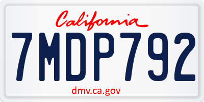 CA license plate 7MDP792