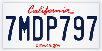 CA license plate 7MDP797
