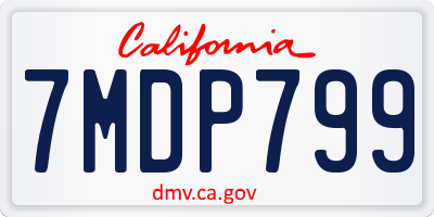 CA license plate 7MDP799