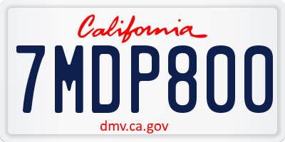 CA license plate 7MDP800