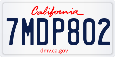 CA license plate 7MDP802