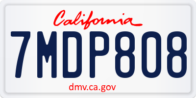 CA license plate 7MDP808