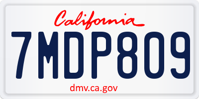 CA license plate 7MDP809