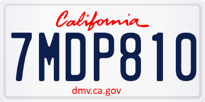CA license plate 7MDP810