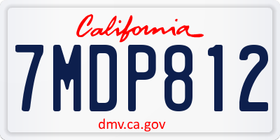 CA license plate 7MDP812