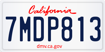 CA license plate 7MDP813