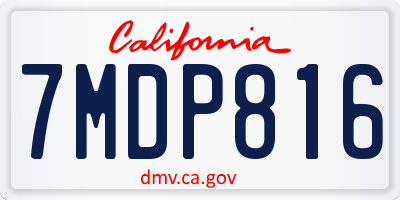 CA license plate 7MDP816