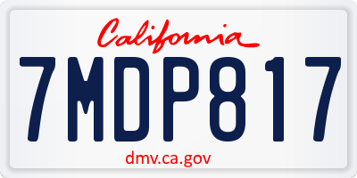 CA license plate 7MDP817