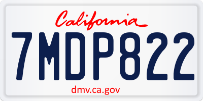 CA license plate 7MDP822