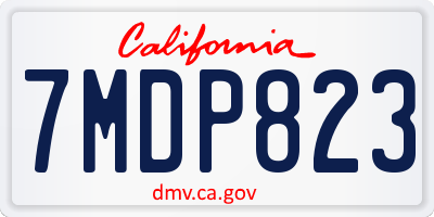 CA license plate 7MDP823