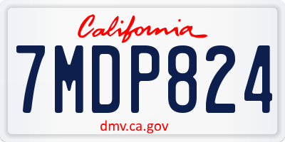 CA license plate 7MDP824