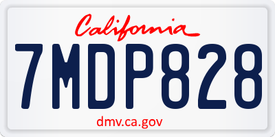 CA license plate 7MDP828